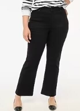 J. Crew Factory Flare Crop Black Jeans In All-Day Stretch Size 33 NWT